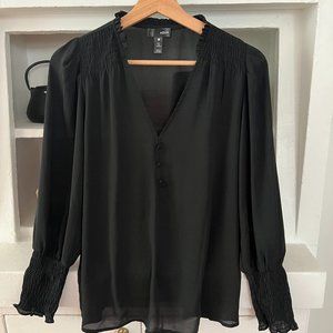 AQUA Smocked Sleeve Blouse - 100% Exclusive